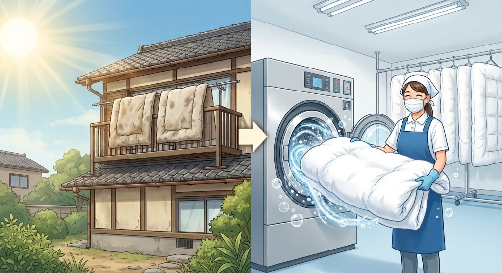 天日干しからプロの布団丸洗いへ