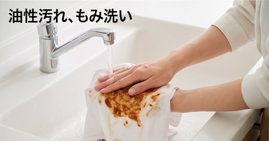 ぬるま湯でもみ洗いしている様子